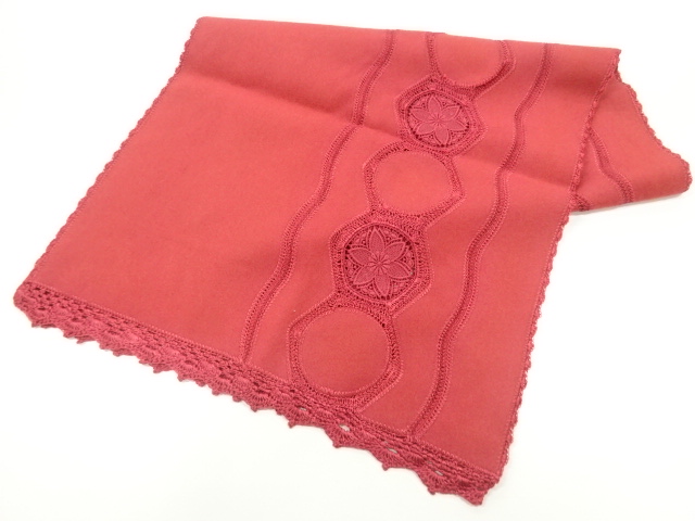 ウールレース縞に花模様ショール